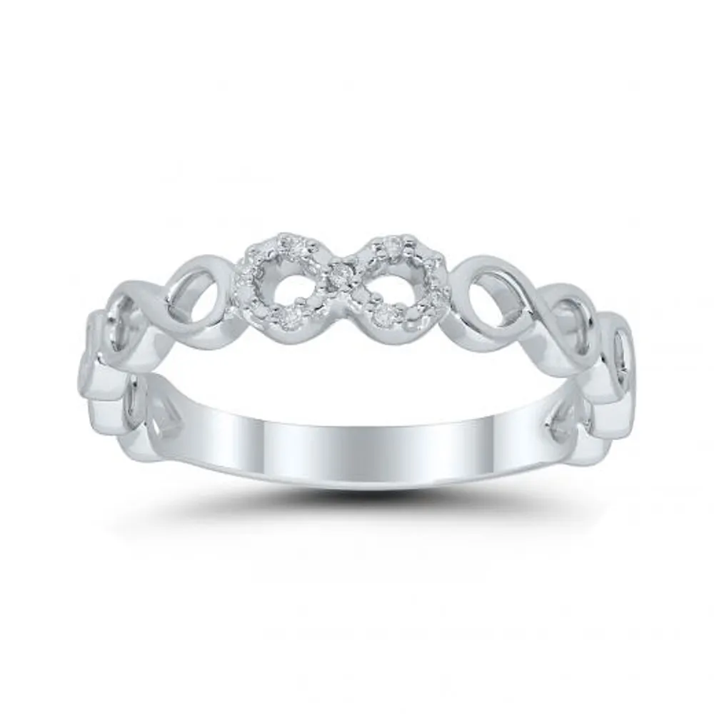 Sterling Silver Diamond Infinity Ring