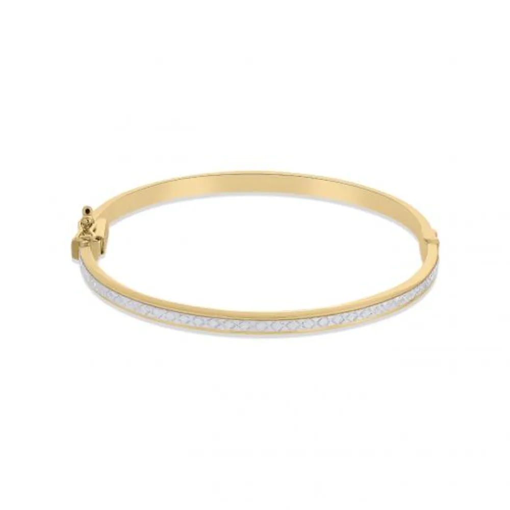 10K Yellow Gold Glitter Bangle