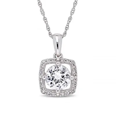 Julianna B 10K White Gold Diamond & Created White Sapphire Pendant