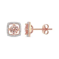 Julianna B 10K Pink Gold Diamond and Morganite Earrings