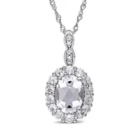 Julianna B 14K White Gold Diamond and White Topaz Pendant with Chain