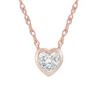 10K Rose Gold Diamond Bezel Necklace