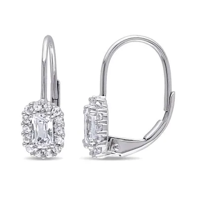 Julianna B 10K White Gold White Sapphire Earrings