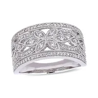 Julianna B 10K White Gold Created White Sapphire Fashion Ring