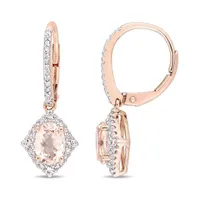 Julianna B 10K Rose Gold Diamond Morganite & White Sapphire Earrings