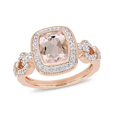 Julianna B 10K Rose Gold 0.33CTW Diamond & Morganite Ring