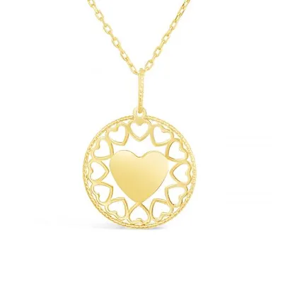 10K Yellow Gold 17" Heart Necklace