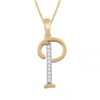 10K Yellow Gold Diamond Initial " P" Pendant