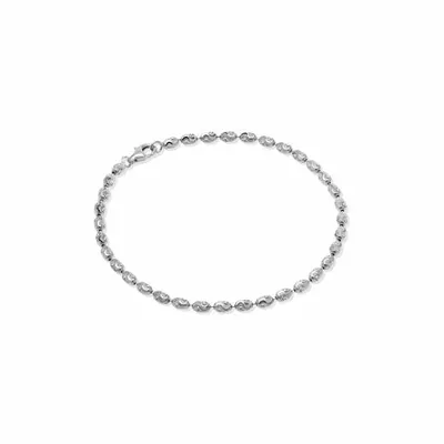 Sterling Silver 9.5" 3mm Rice Typhoon Anklet