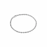 Sterling Silver 9.5" 3mm Rice Typhoon Anklet