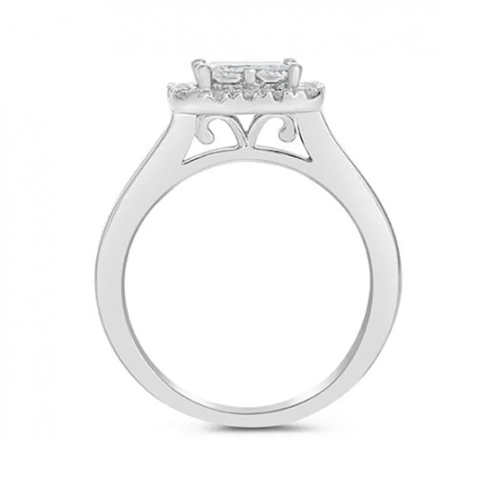 14K White Gold Seamless 2.00CTW Bridal Set