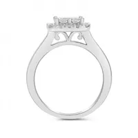 14K White Gold Seamless 2.00CTW Bridal Set