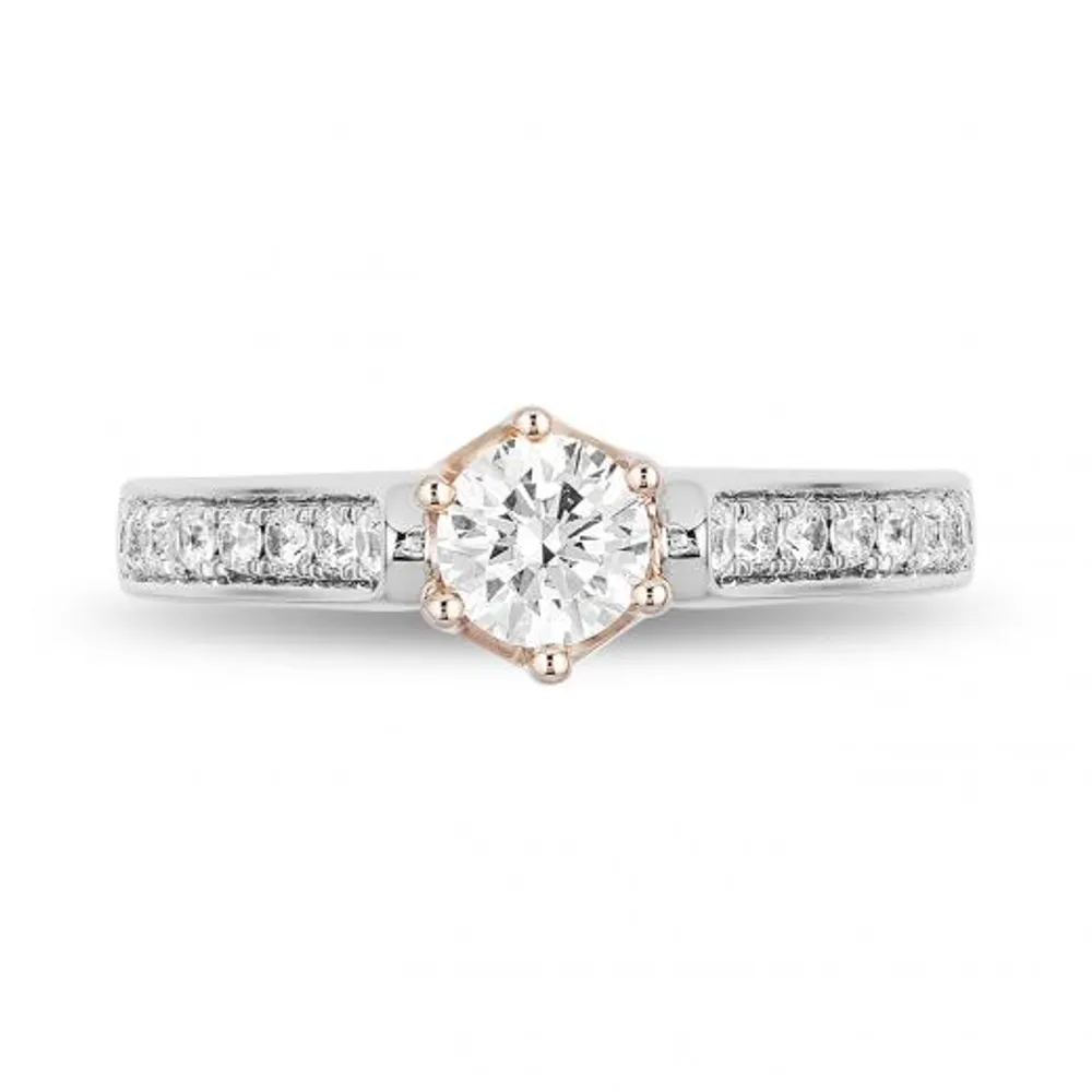 Majestic Princess 14K White & Rose Gold 0.62CTW Engagement Ring