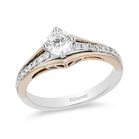 Enchanted Disney 14K White & Rose Gold 0.62CTW Aurora Engagement Ring