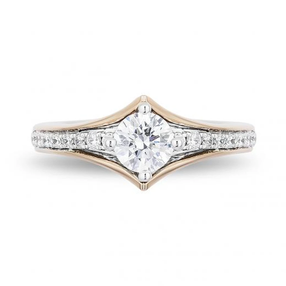 Enchanted Disney 14K White & Rose Gold 0.62CTW Aurora Engagement Ring