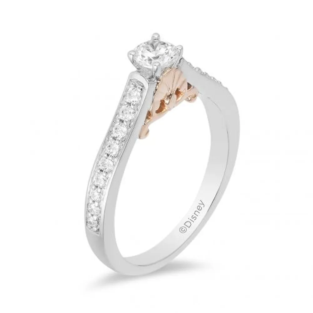 Enchanted Disney 14K White & Rose Gold 0.50CTW Ariel Engagement Ring