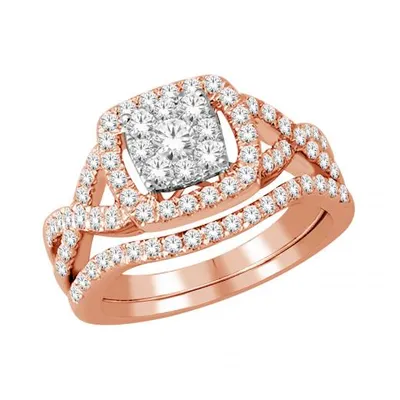 10K Rose Gold 1.00CTW Bridal Set