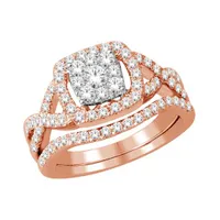 10K Rose Gold 1.00CTW Bridal Set