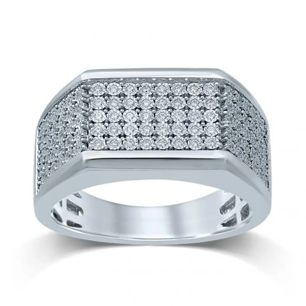 Sterling Silver 0.25CTW Diamond Men's Ring