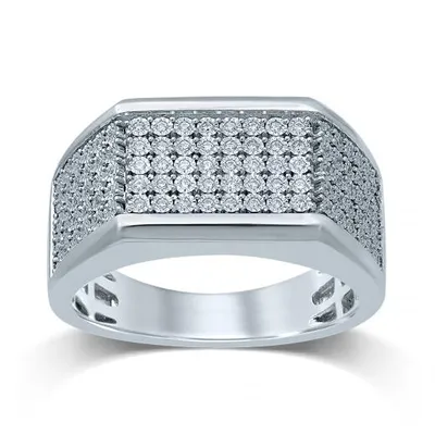 Sterling Silver 0.25CTW Diamond Men's Ring