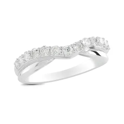 14K White Gold 0.50CTW Diamond Stackable Band