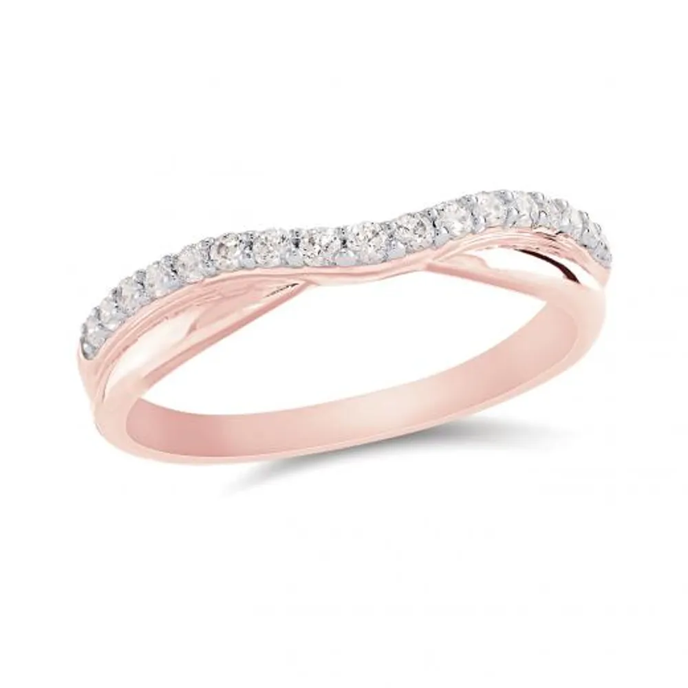 14K Rose Gold 0.25CTW Diamond Contour Band