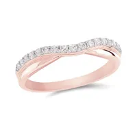 14K Rose Gold 0.25CTW Diamond Contour Band