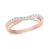 14K Rose Gold 0.25CTW Diamond Contour Band