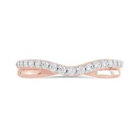 14K Rose Gold 0.25CTW Diamond Contour Band