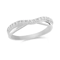 14K White Gold 0.25CTW Contour Diamond Band