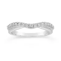 14K White Gold 0.25CTW Contour Diamond Band