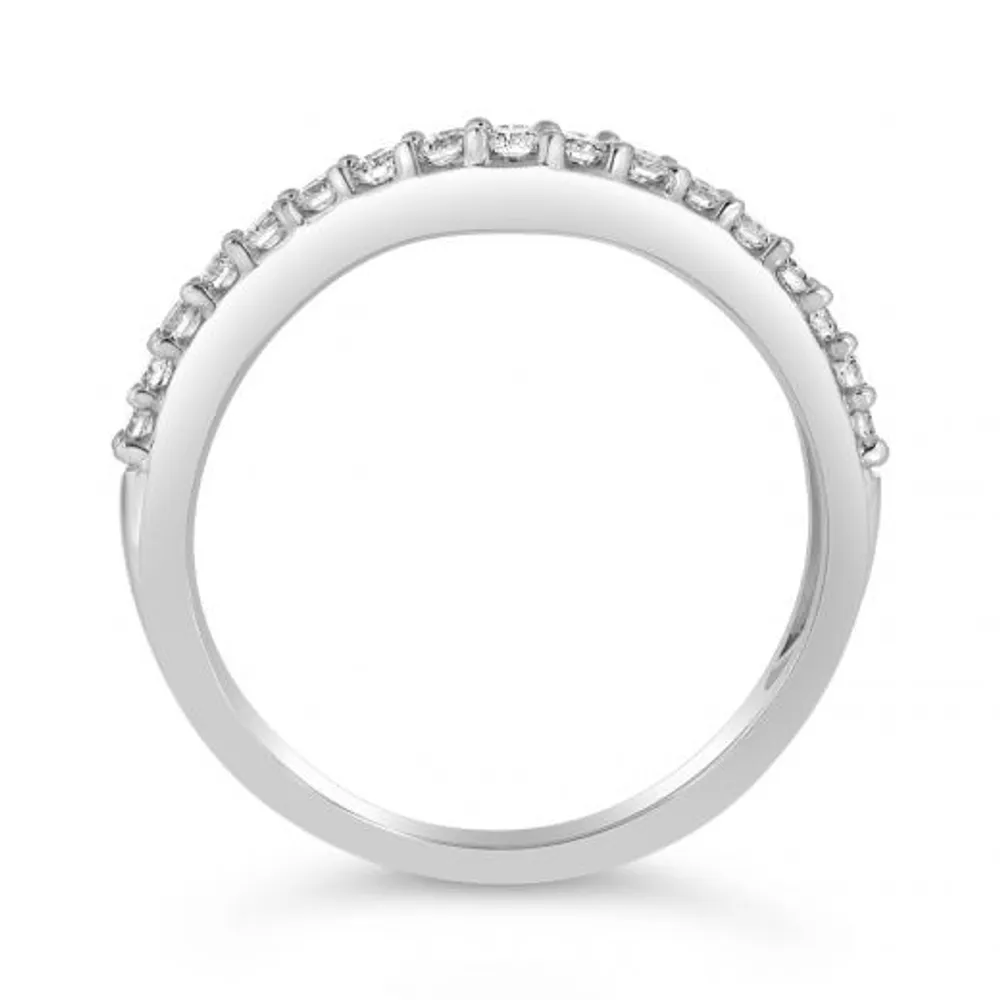 14K White Gold 0.25CTW Contour Diamond Band