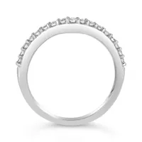 14K White Gold 0.25CTW Contour Diamond Band