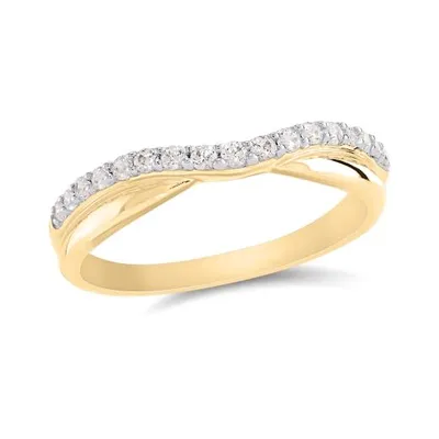 14K Yellow Gold 0.25CTW Contour Diamond Band