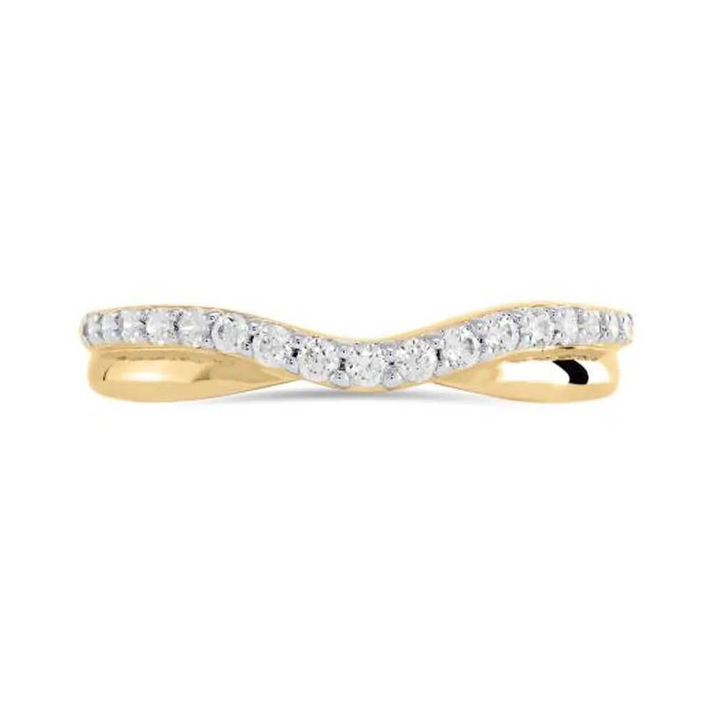 14K Yellow Gold 0.25CTW Contour Diamond Band