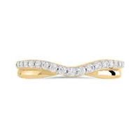 14K Yellow Gold 0.25CTW Contour Diamond Band