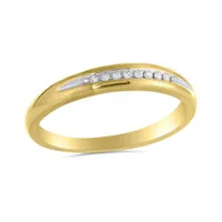 10K Yellow Gold 0.04CTW Trio Wedding Band