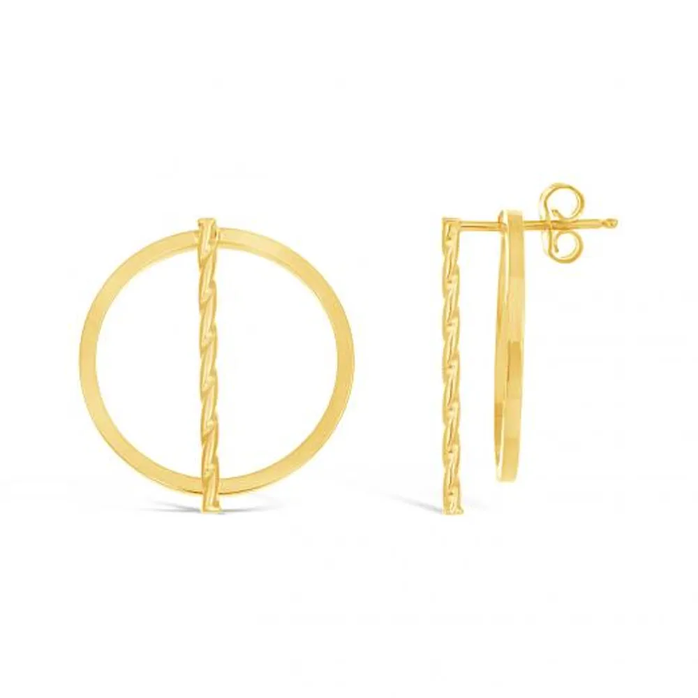 10K Yellow Gold Front Back Earrings