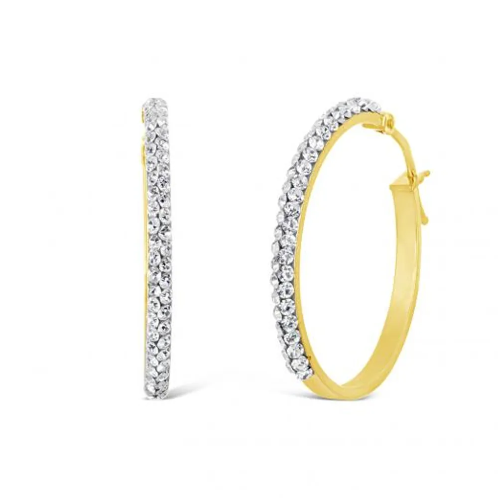 Swarovski 10K Yellow Gold Hoops with Cubic Zirconia