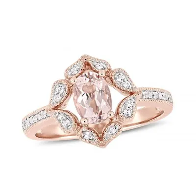 Julianna B 14K Rose Gold Morganite & White Topaz Ring