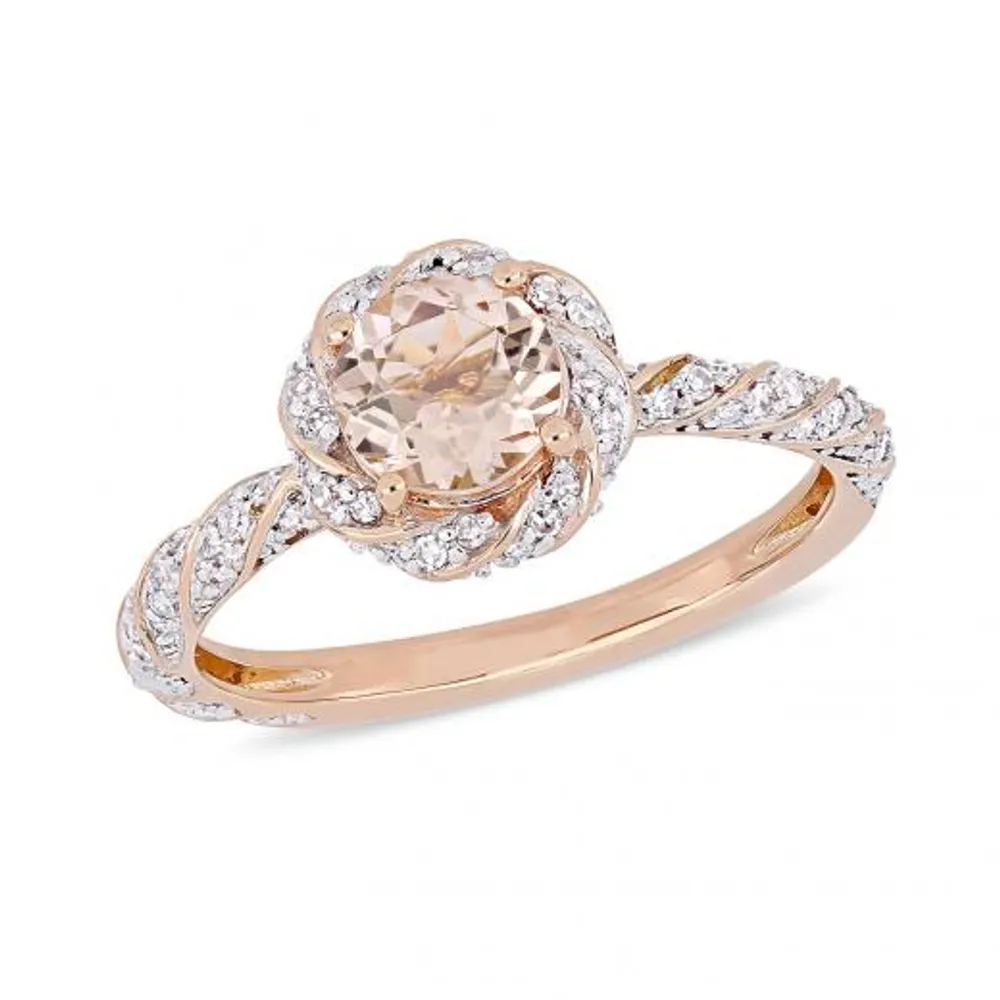 Julianna B 14K Rose Gold Morganite & Diamond Ring