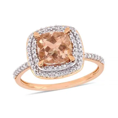 Julianna B 14K Rose Gold 0.10CT Diamond & Morganite Ring