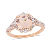 Julianna B 14K Rose Gold 0.06CT Diamond Morganite & White Sapphire Ring