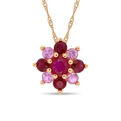 Julianna B 14K Rose Gold Ruby & Pink Sapphire Pendant