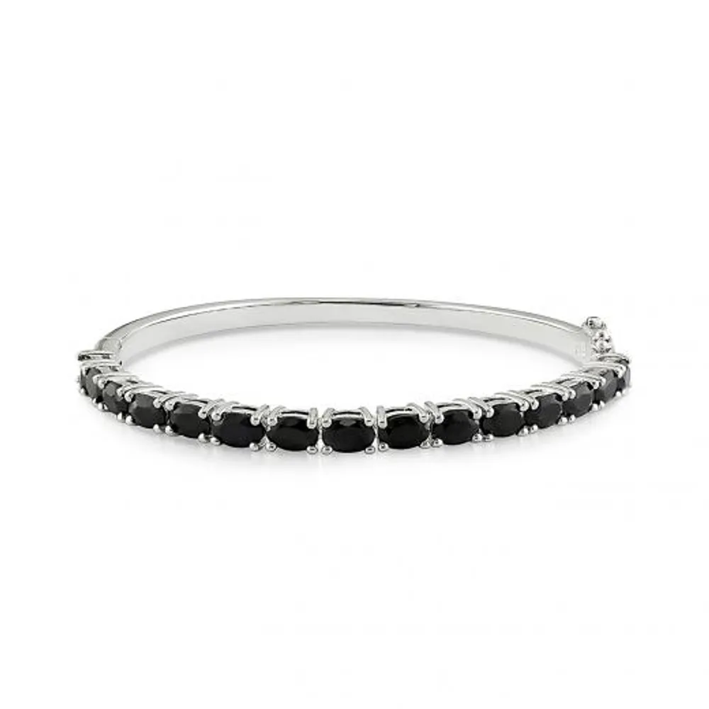 Julianna B Sterling Silver Black Sapphire Bangle