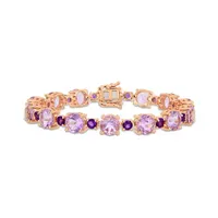 Julianna B Sterling Silver & 18K Rose Gold Plated Rose Amethyst Bracelet