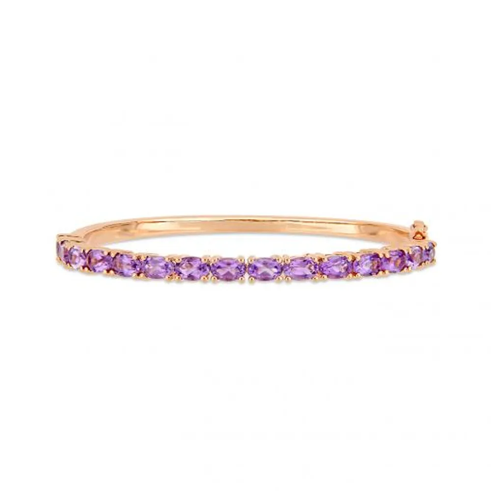 Julianna B Sterling Silver & 18K Rose Gold Plated Amethyst Bangle