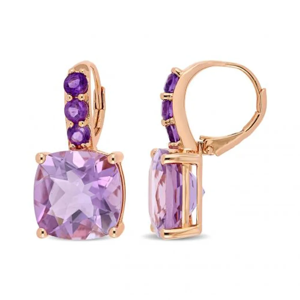 Julianna B Sterling Silver & 18K Rose Gold Plated & Amethyst Earrings