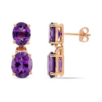 Julianna B Sterling Silver & 18K Rose Gold Plated Amethyst Earrings