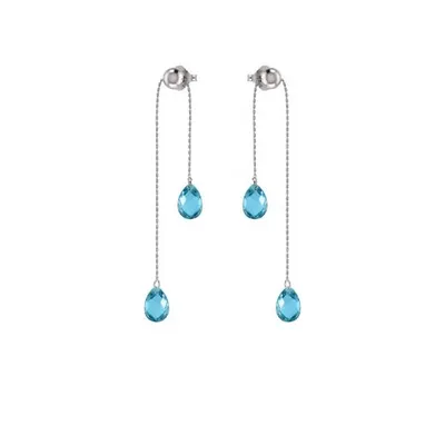 Sterling Silver Blue Topaz Adjustable Dangle Earrings